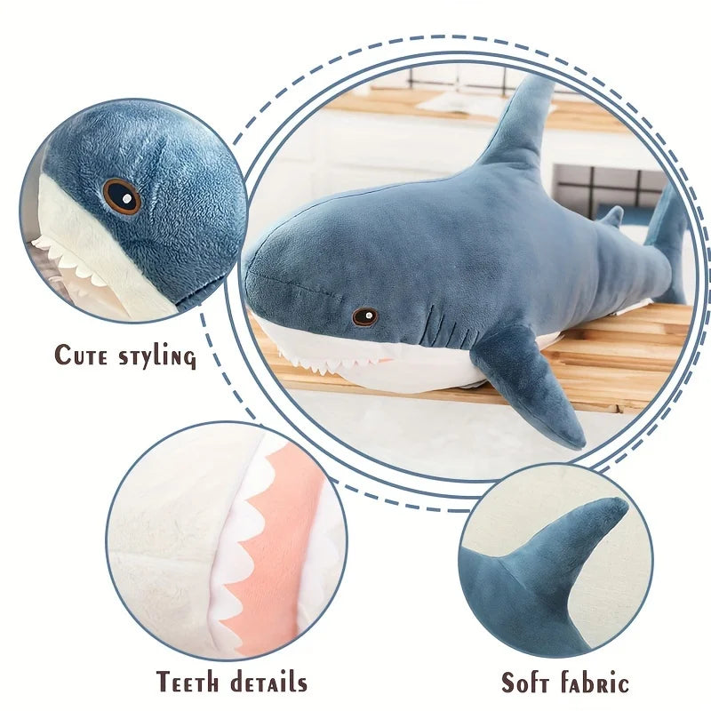 Shark plush with child